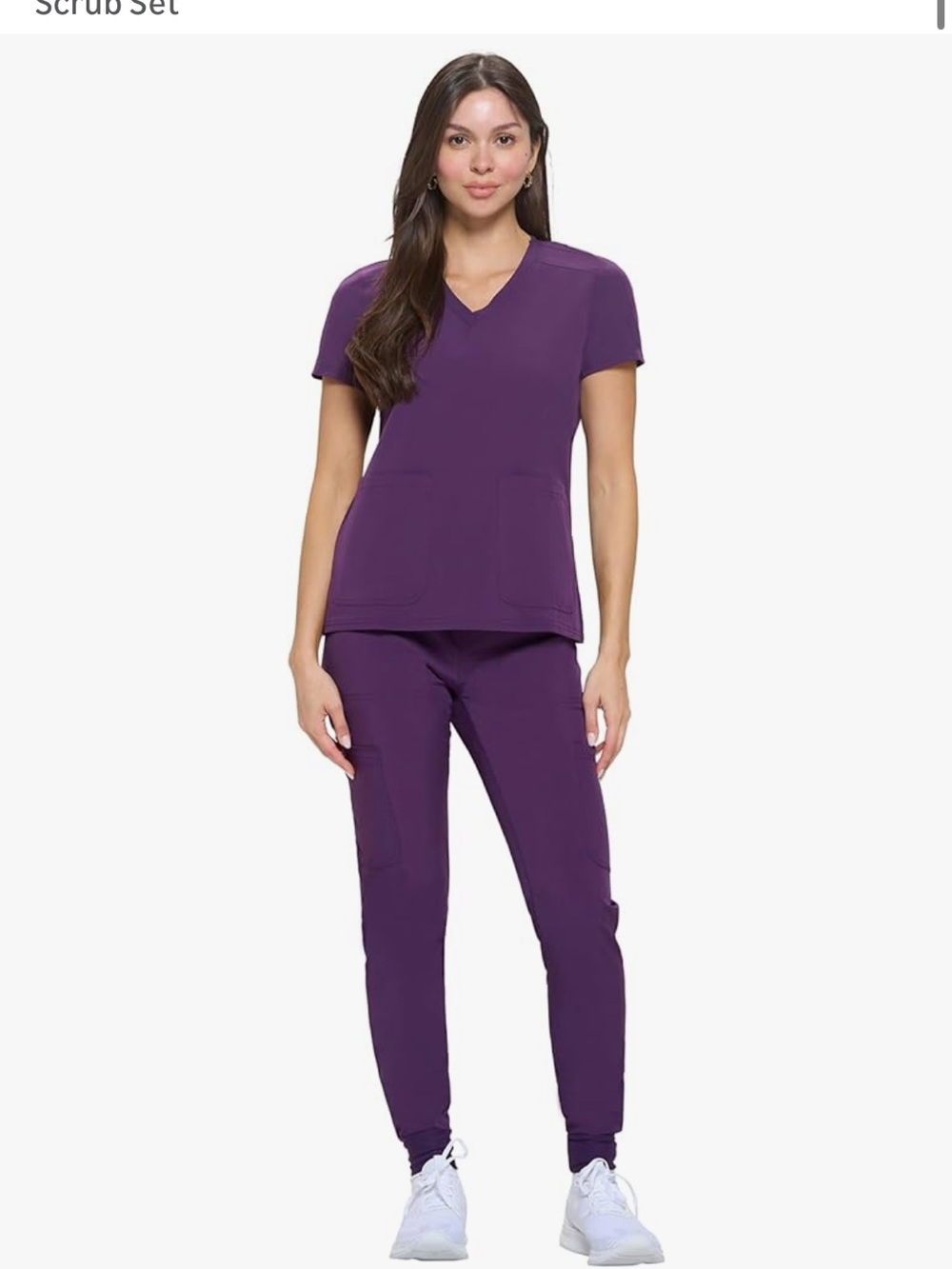 Women’s Purple Jogger Scrub Pants & Top Set